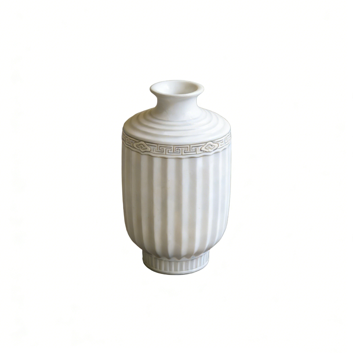 Big White Ribbed Flower Pot #V140