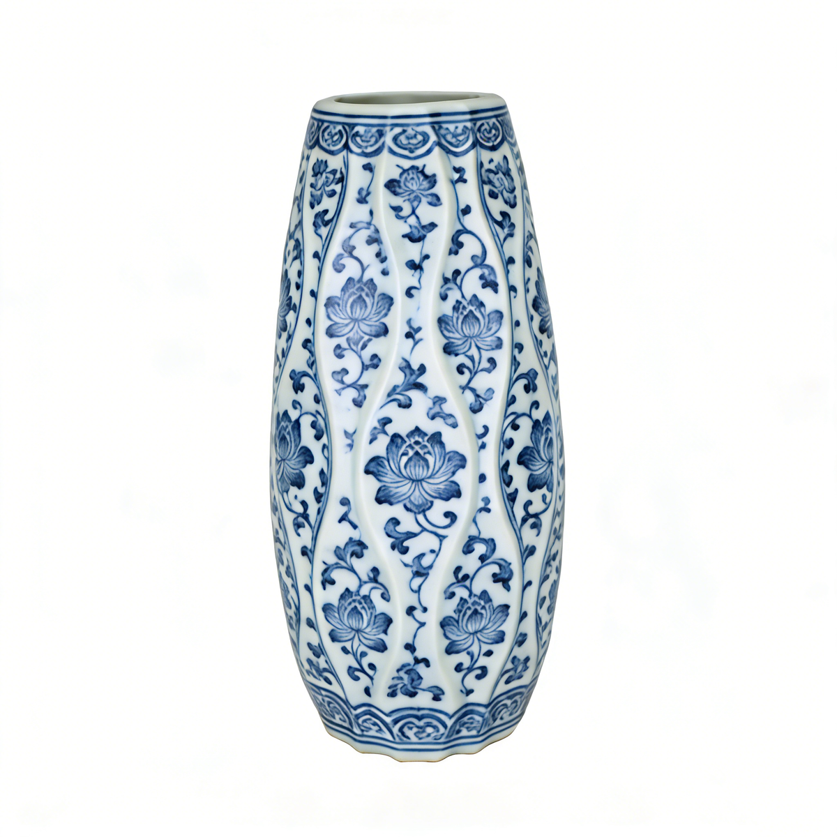 White Geometric Ceramic Flower Vase #V136