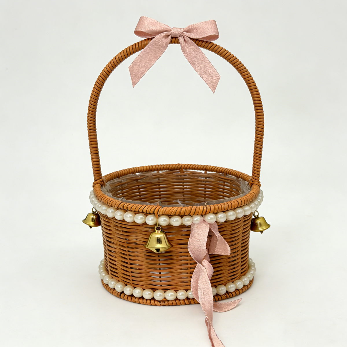 Cylinder Flower Basket with Handle #B10