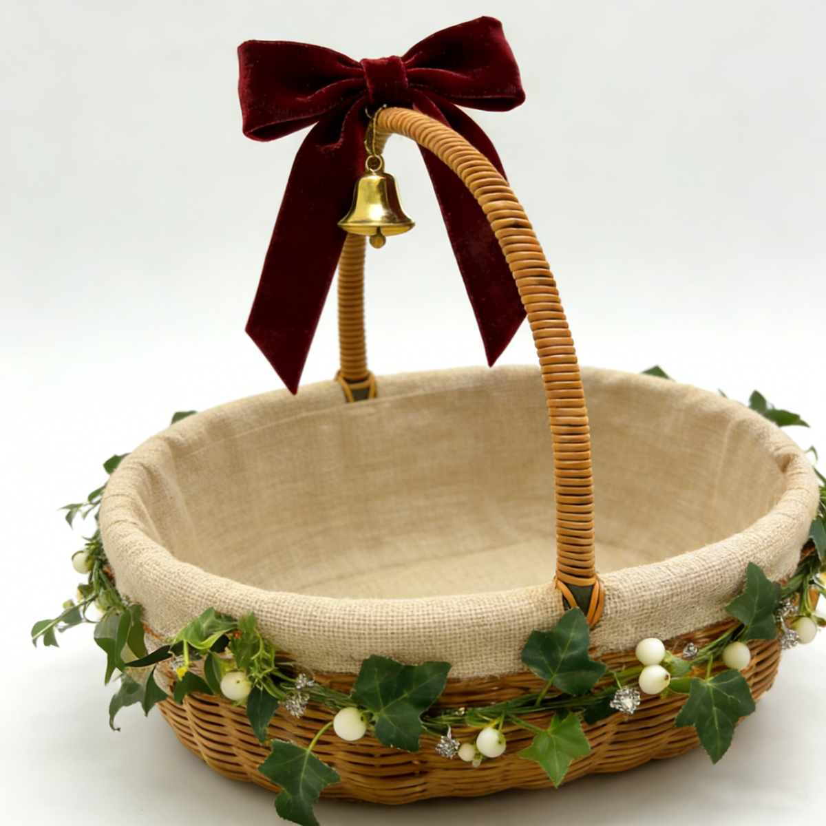 Oval Flower Basket with Handle #B8
