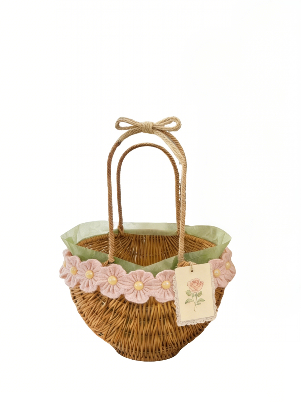 Flower Basket with Handle #B9