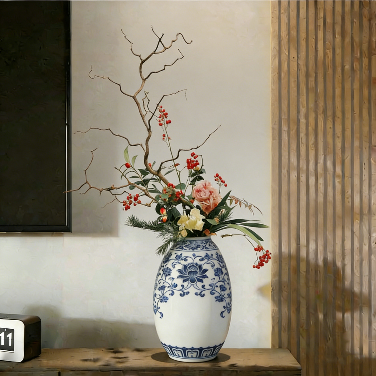 White Ceramic Flower Vase #V131