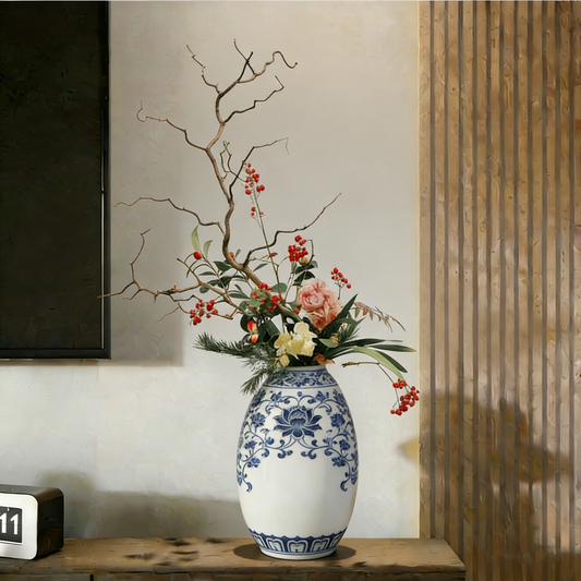 White Ceramic Flower Vase #V131