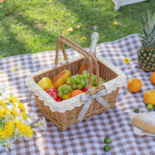 Rectangular Flower Basket with Handle #B7
