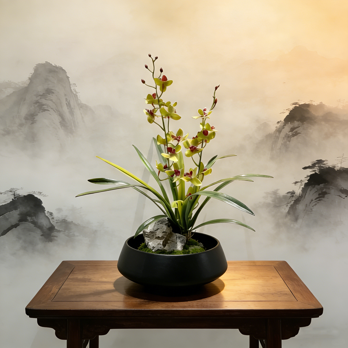 Black Round Flower Pot #V146